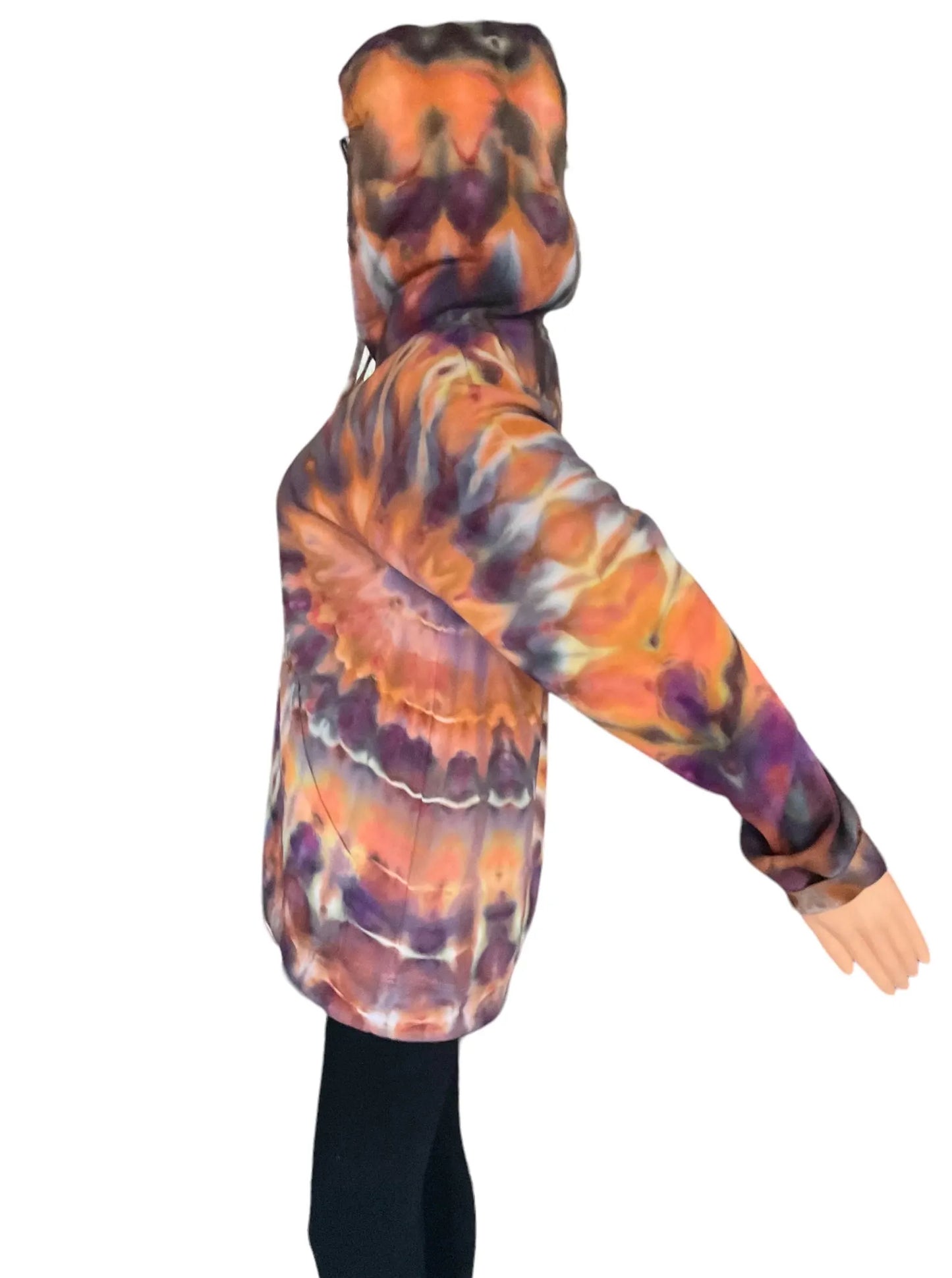 Purple and Orange Ice Dye Hoodie - Small