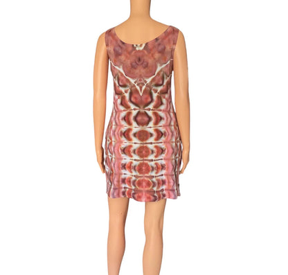 Pink and Brown Ice Dye Tank Cotton Dress - Women’s Medium