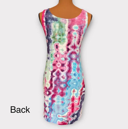 Multi-Colored Ice Dye Cotton Tank Dress - Women’s US small